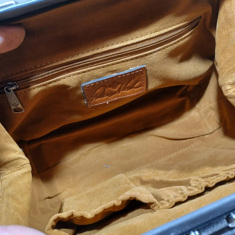 Patricia Nash All Leather Satchel Or Shoulder Bag - Picture 10 of 10